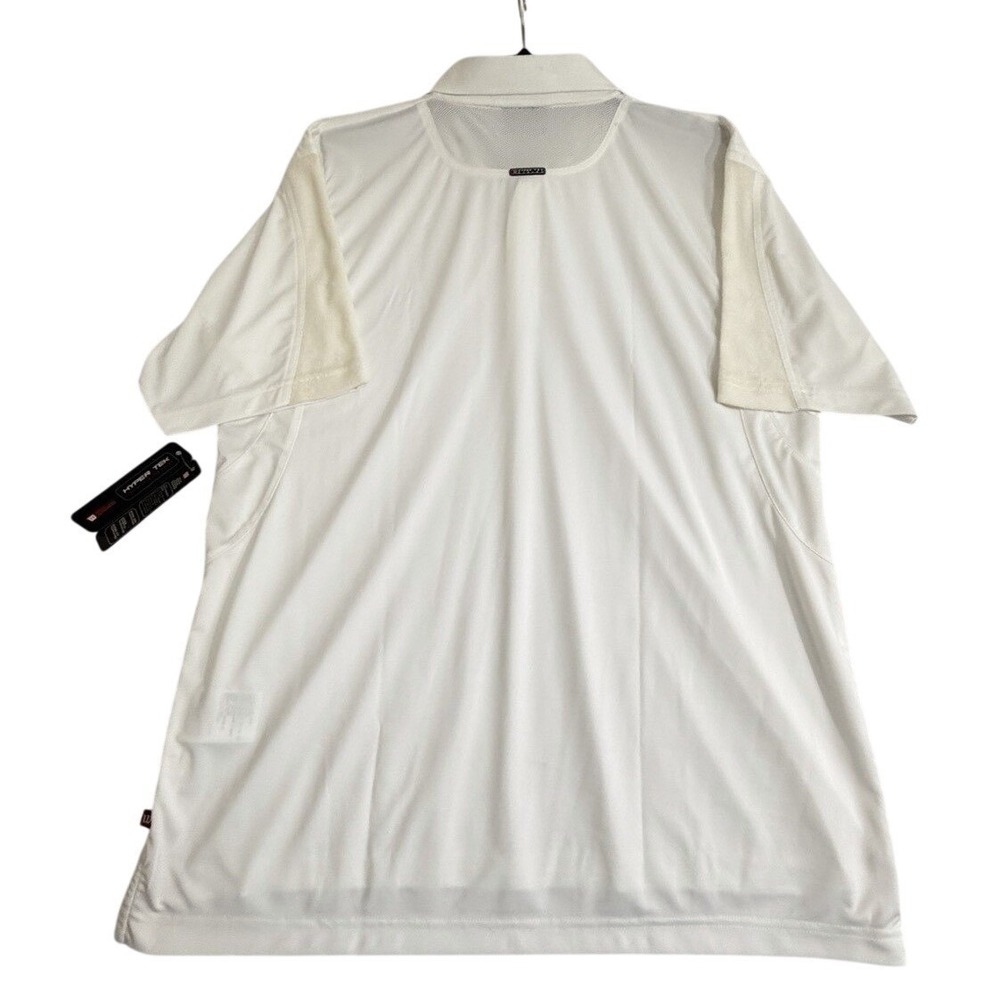 NWT Wilson Hyper Tek Men's L White Polo Shirt Short Sleeve for Sport Tennis Club - Picture 2 of 8